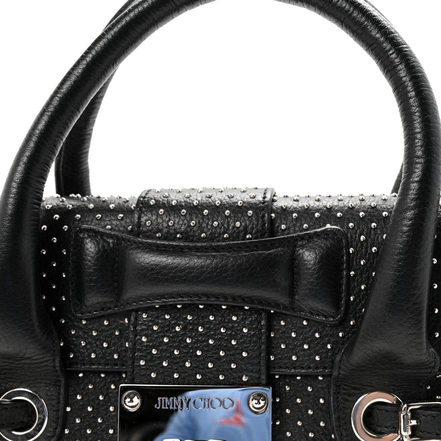 Jimmy Choo Studded Calfskin Rosalie Satchel Black 7 of 9