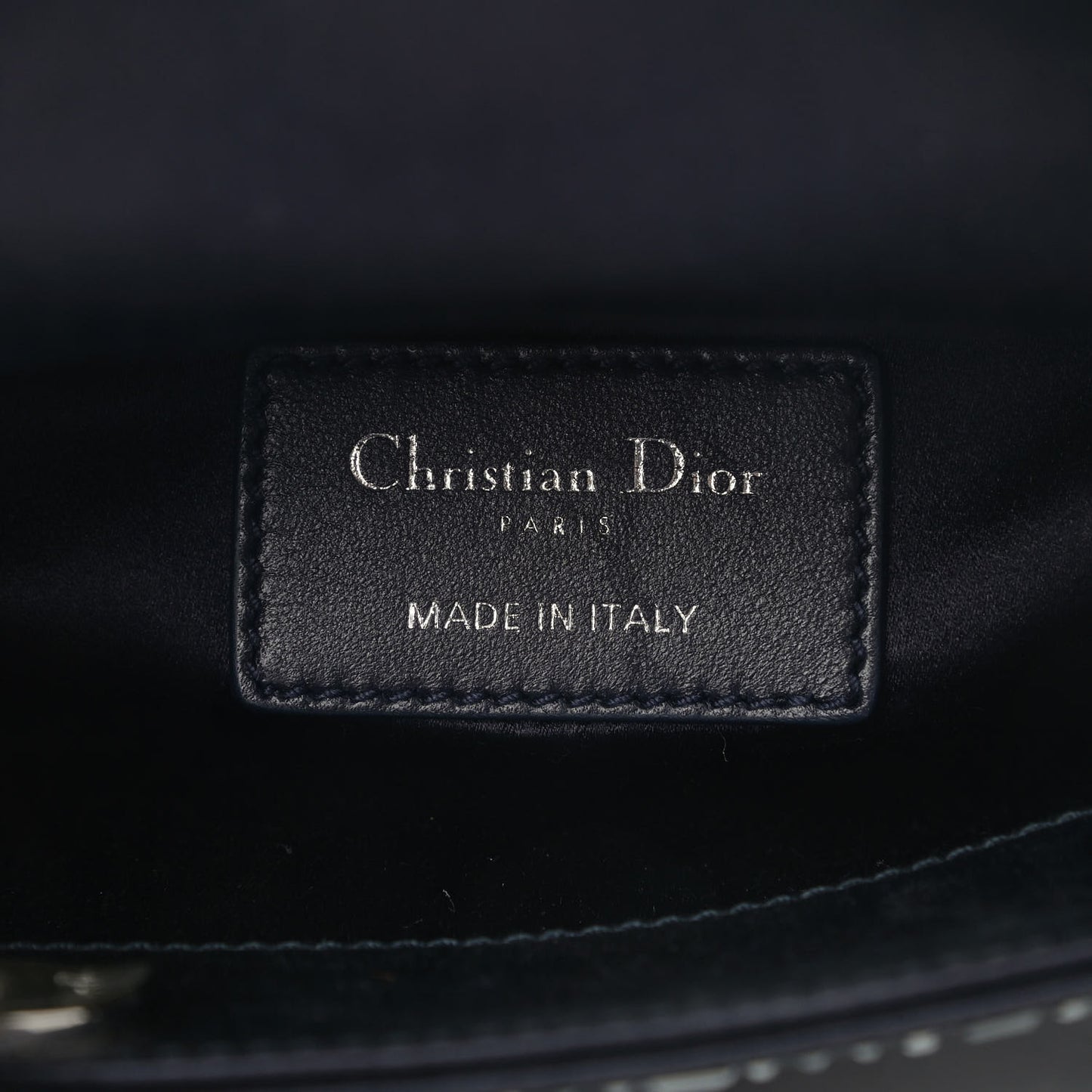 Satin Crystal Cannage Mini Lady Dior Black