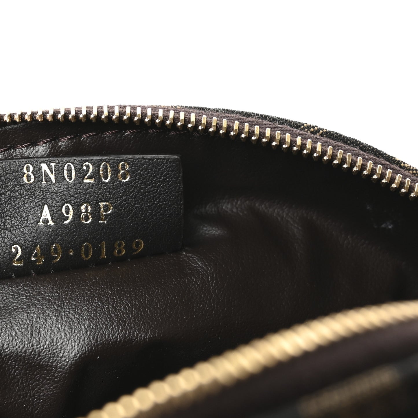Fabric Jacquard FF 1974 Small Beauty Pouch Tobacco Moro Black