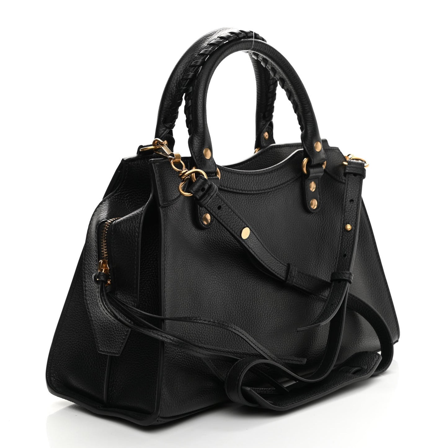 Grained Calfskin Neo Classic Gold Hardware S City Black