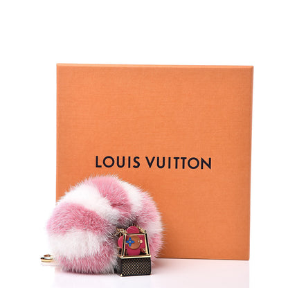 Louis Vuitton Mink Fur Vivienne Balloon Bag Charm Key Holder Pink 5 of 5