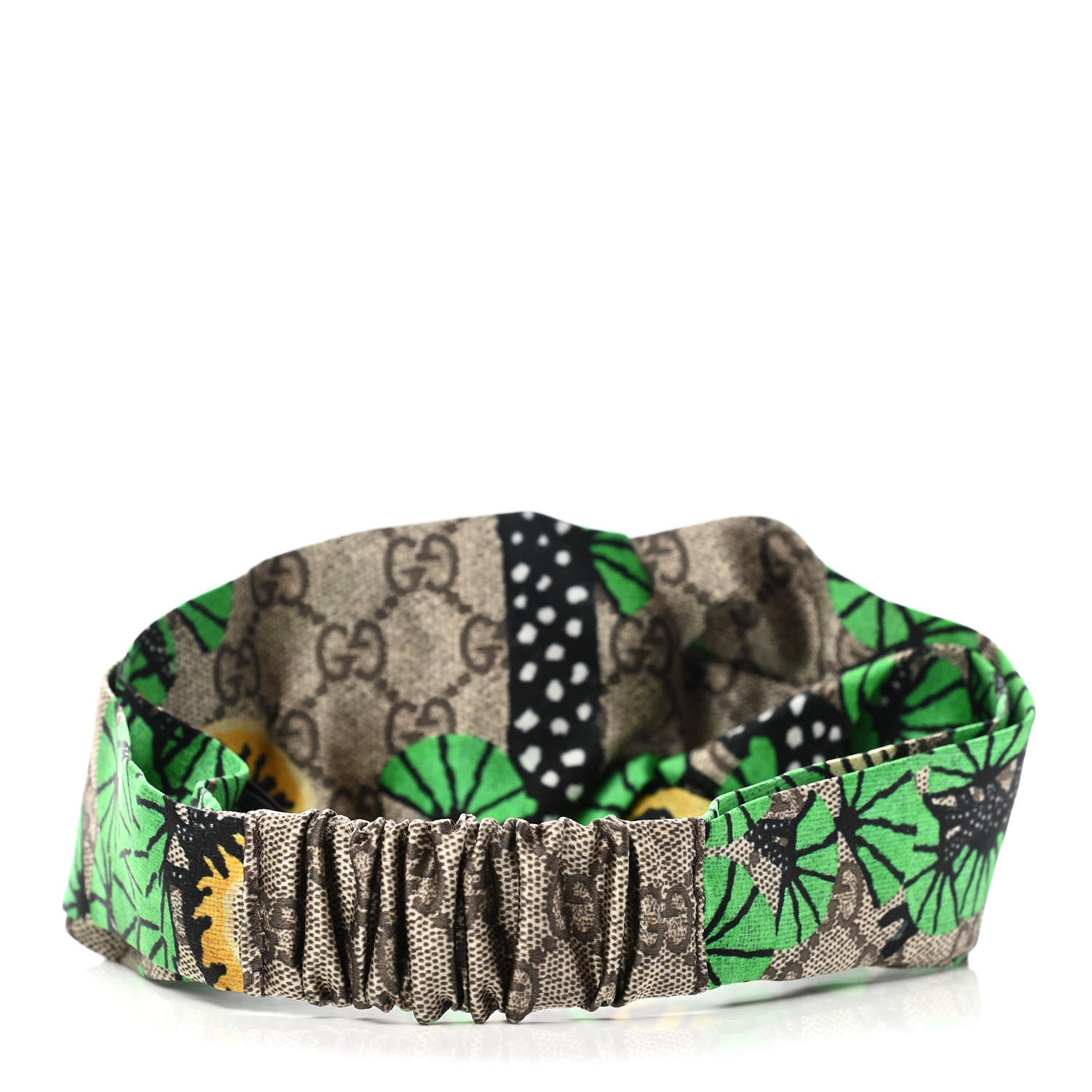 Gucci Silk Monogram Bengal Tiger Print Duchesse Headband Green 3 of 7