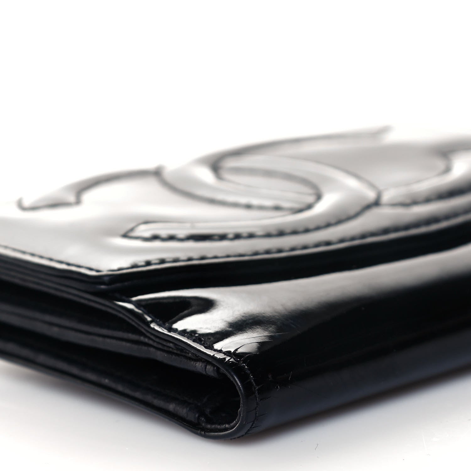 Chanel Patent Timeless CC Compact French Wallet Black 9 of 15