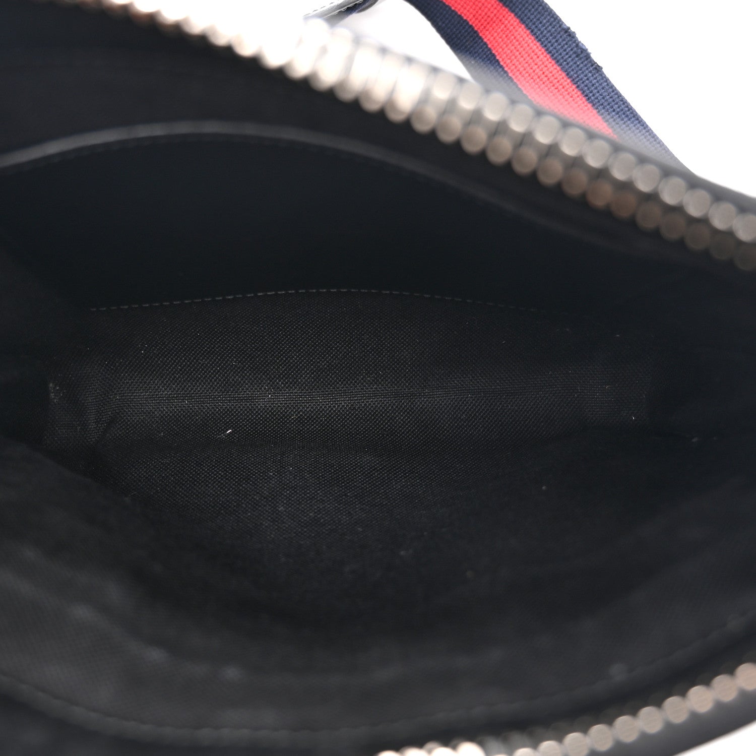 Gucci GG Supreme Monogram Web Small Flat Messenger Bag Black Grey 5 of 10