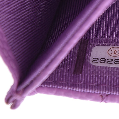 Chanel Caviar Quilted Boy Flap Card Holder Purple 8 of 8