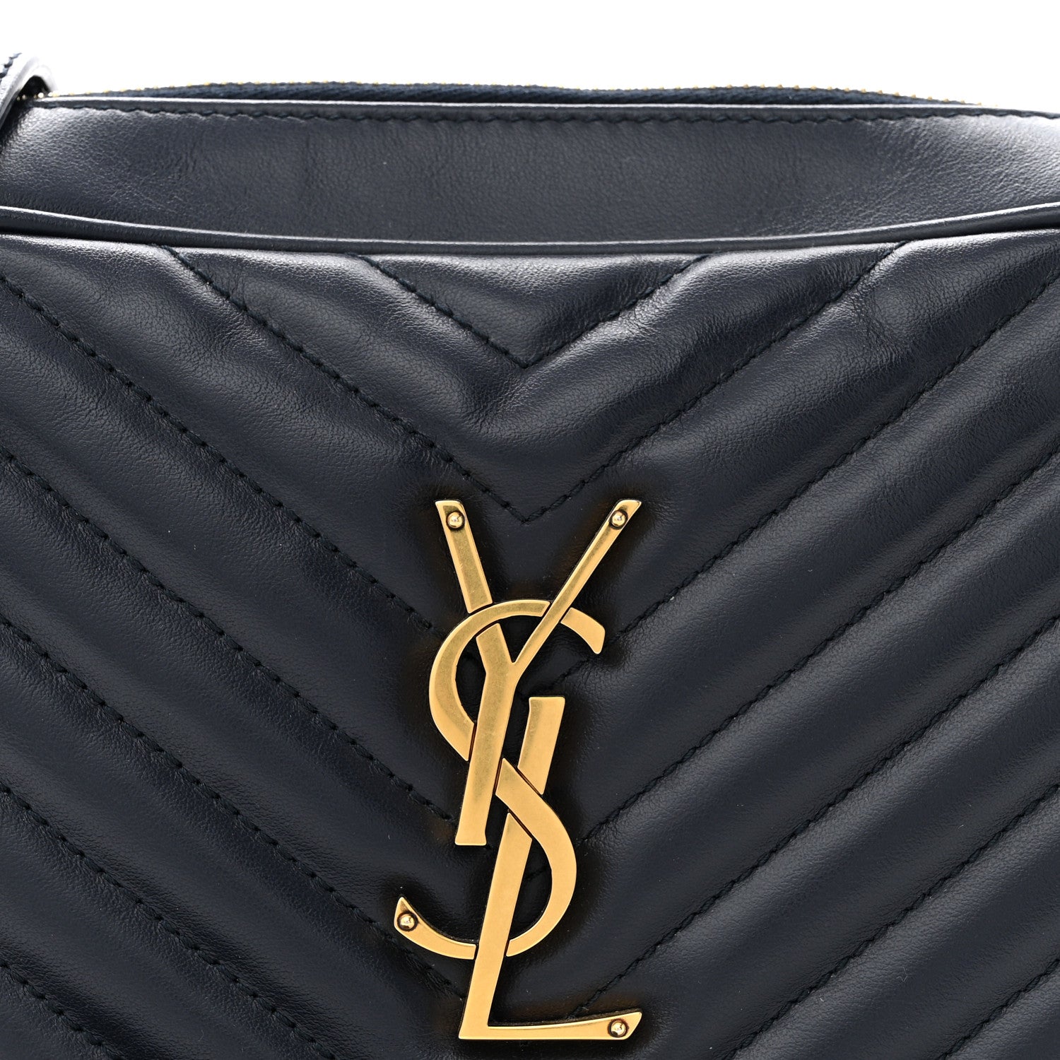 Saint Laurent Calfskin Matelasse Monogram Lou Camera Bag Navy 8 of 10