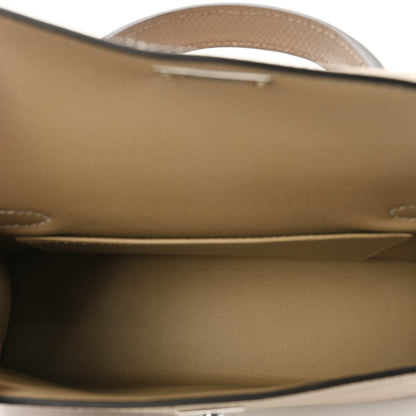 Hermes Epsom Tri-Color Mini Kelly Sellier 20 Trench Craie Etoupe 5 of 12
