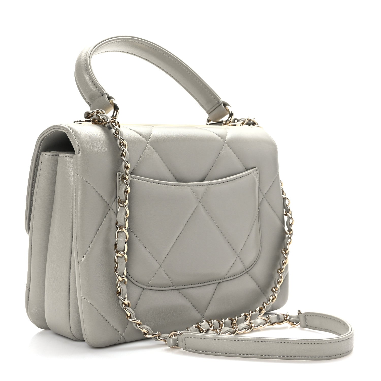 Chanel Lambskin Quilted Small Trendy CC Top Handle Flap Grey 3 of 9