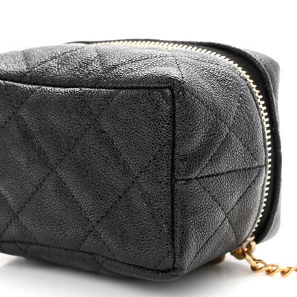 Chanel Caviar Quilted Mini Top Handle Vanity With Chain Black 10 of 11