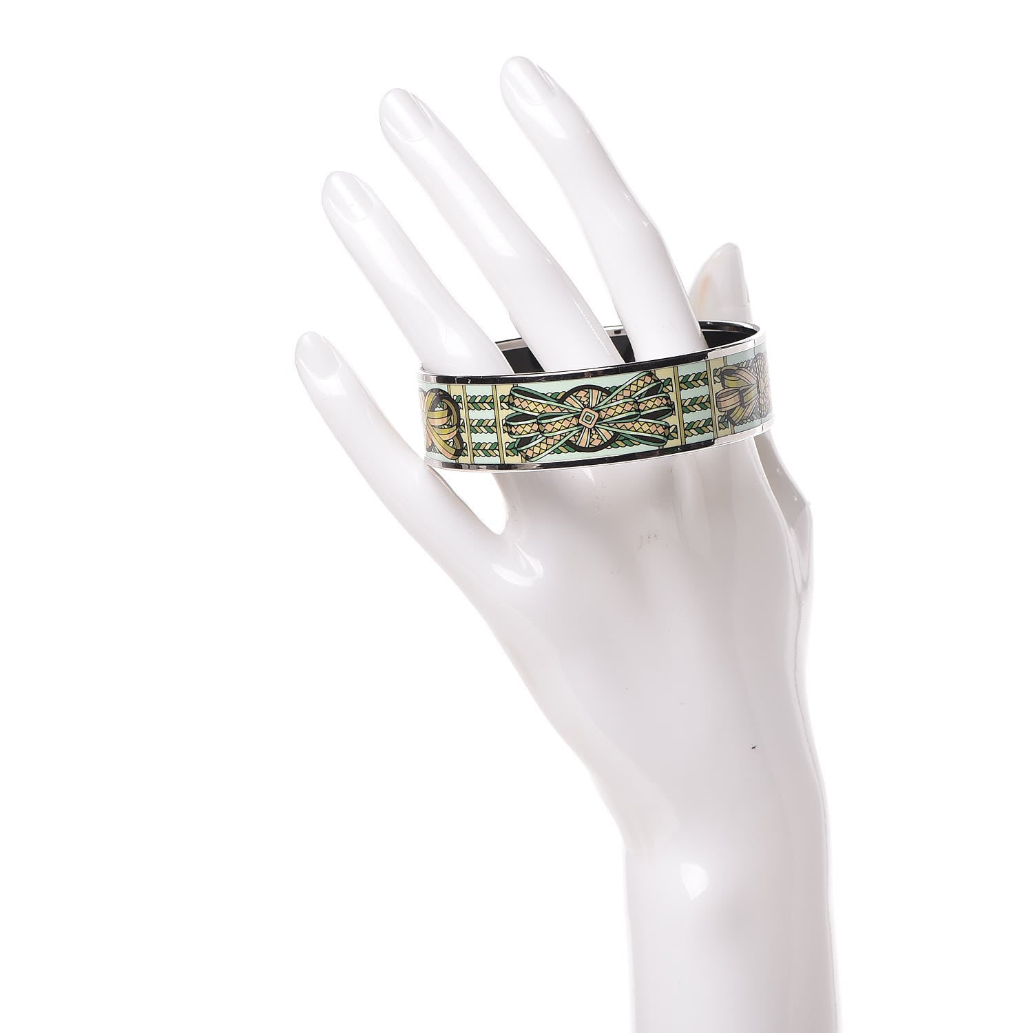 Hermes Enamel Printed Rubans de Cheval Wide Bracelet 70 2 of 5