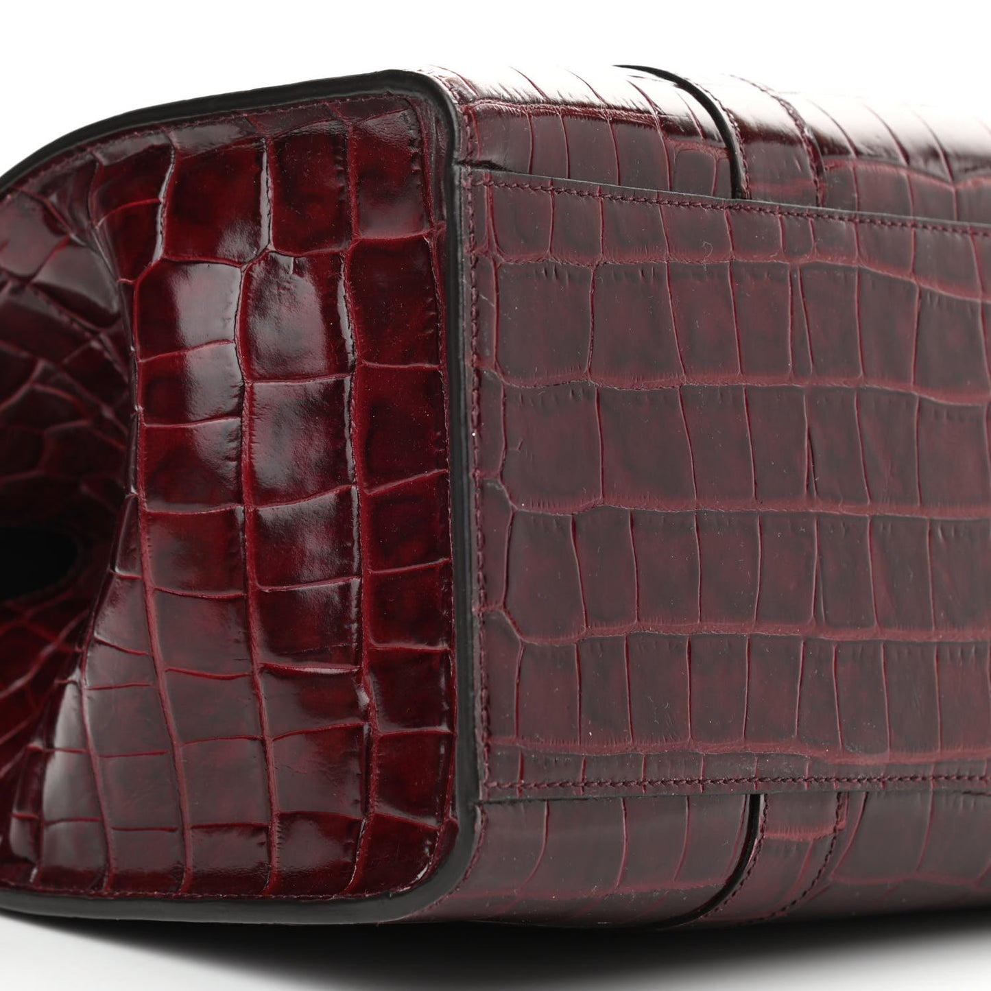 Crocodile Embossed Calfskin Bayswater Oxblood