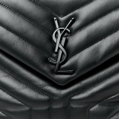 Saint Laurent Calfskin Y Quilted Monogram Monochrome Medium Loulou Chain Satchel Black 9 of 11