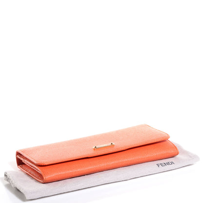 Fendi Vitello Elite Continental Wallet Arancio 4 of 7