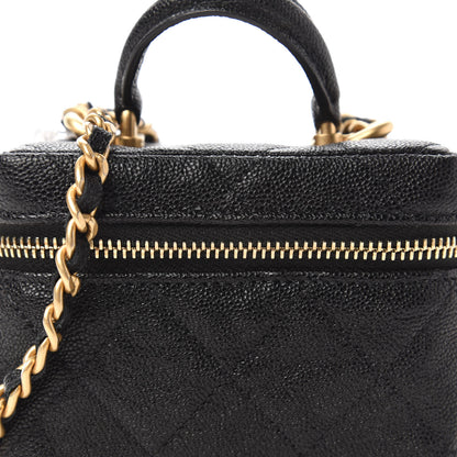 Chanel Caviar Quilted Mini Top Handle Vanity With Chain Black 10 of 11