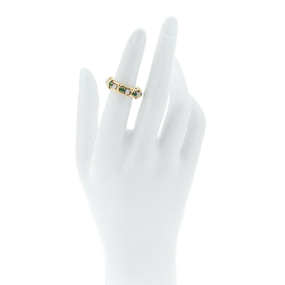Tiffany 18K Yellow Gold Platinum Diamond Tsavorite Schlumberger Sixteen Stone Ring 49 5 2 of 6