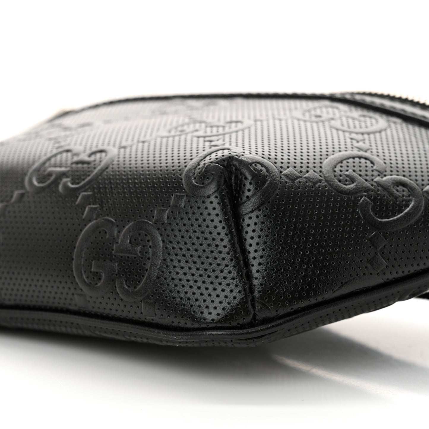 Calfskin GG Tennis Embossed Belt Bag Black