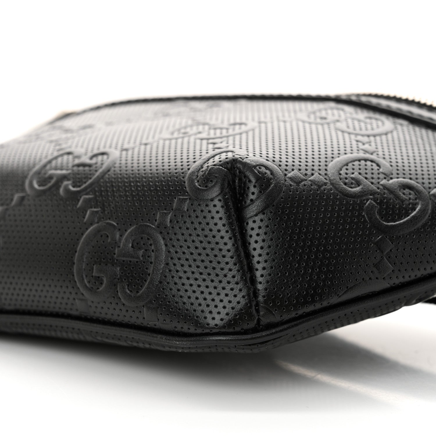 Gucci Calfskin GG Tennis Embossed Belt Bag Black 10 of 12