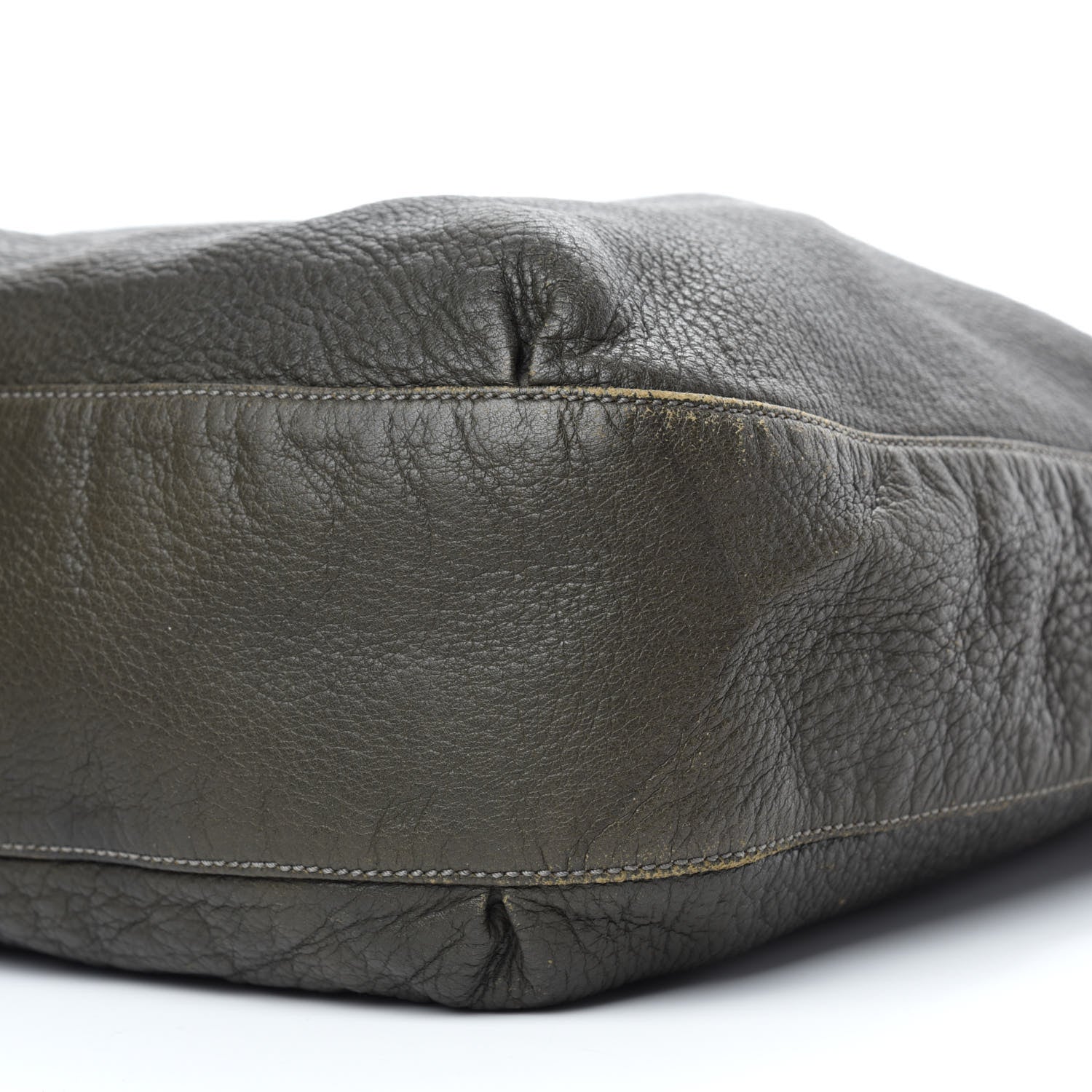 Gucci Pebbled Calfskin Medium G Wave Shoulder Bag Olive Green 7 of 11