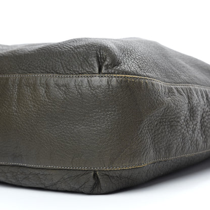 Gucci Pebbled Calfskin Medium G Wave Shoulder Bag Olive Green 7 of 11