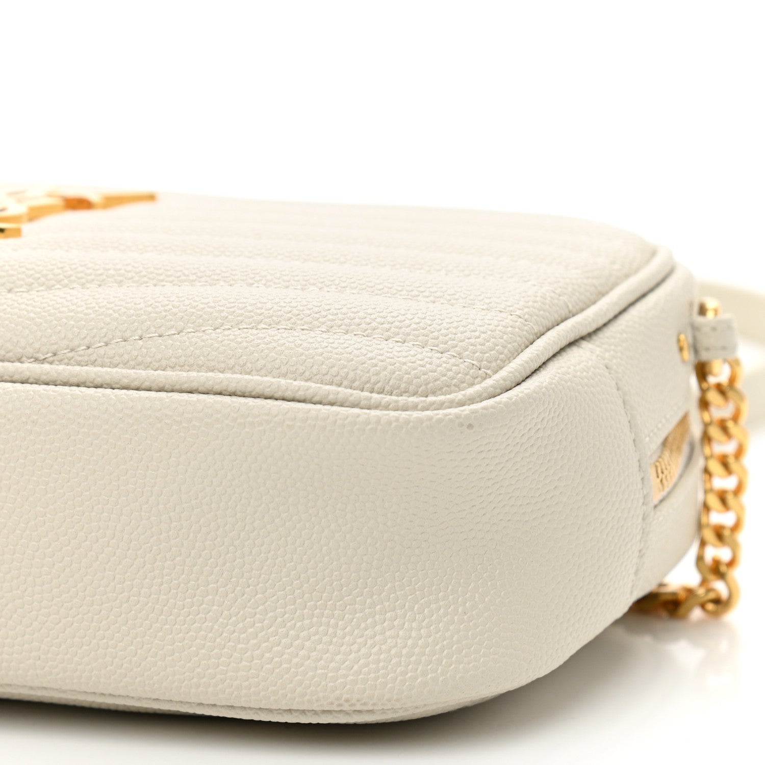 Saint Laurent Grain De Poudre Matelasse Monogram Mini Lou Camera Bag Crema Soft 11 of 11