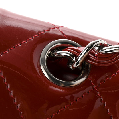 Chanel Patent Quilted Jumbo Double Flap Dark Red 14 of 14