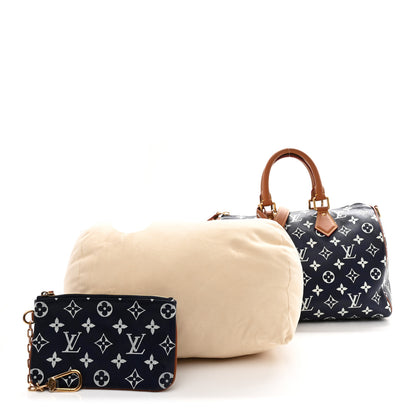 Louis Vuitton Calfskin Monogram Speedy P9 Bandouliere 30 Indigo 3 of 12