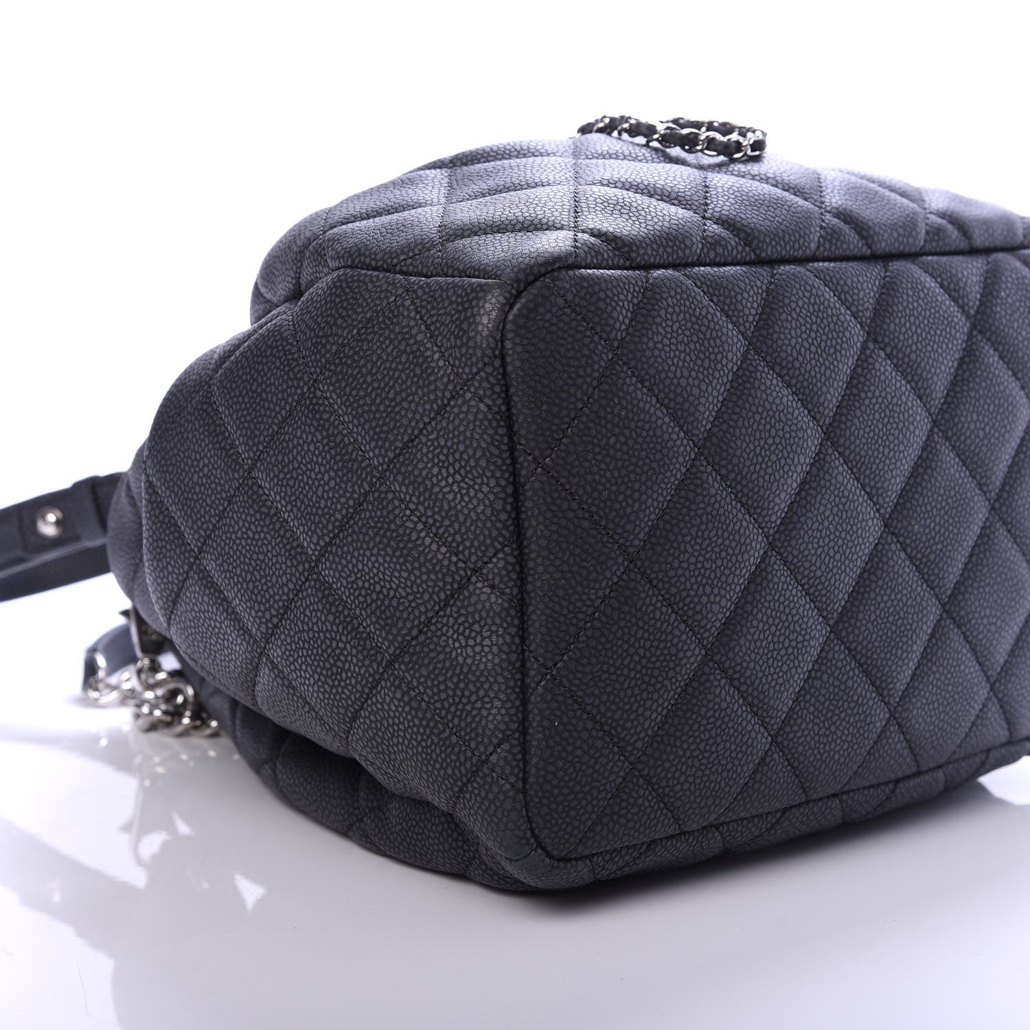 Chanel Grained Calfskin Quilted Medium CC Chain Bucket Drawstring Bag Black 6 of 11