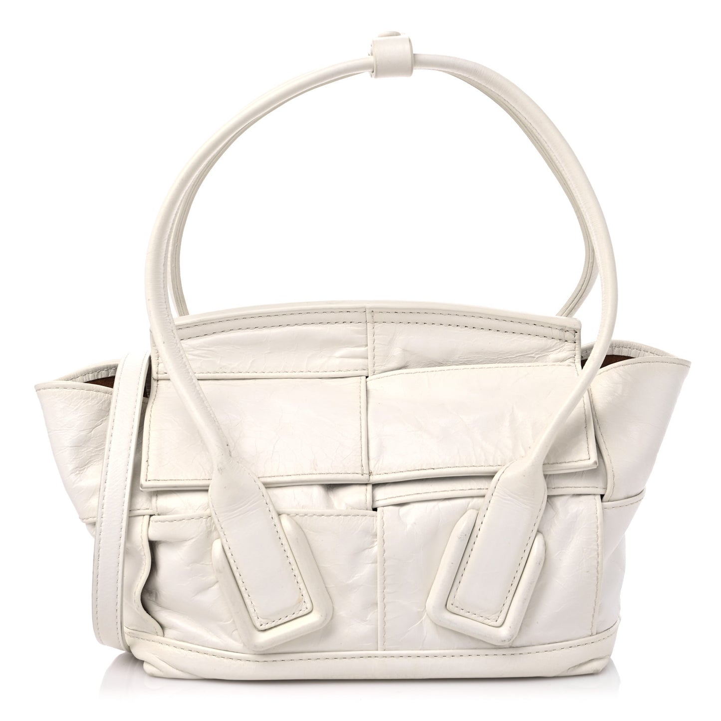 Paper Calfskin Maxi Intrecciato Mini Arco Slouch Plaster