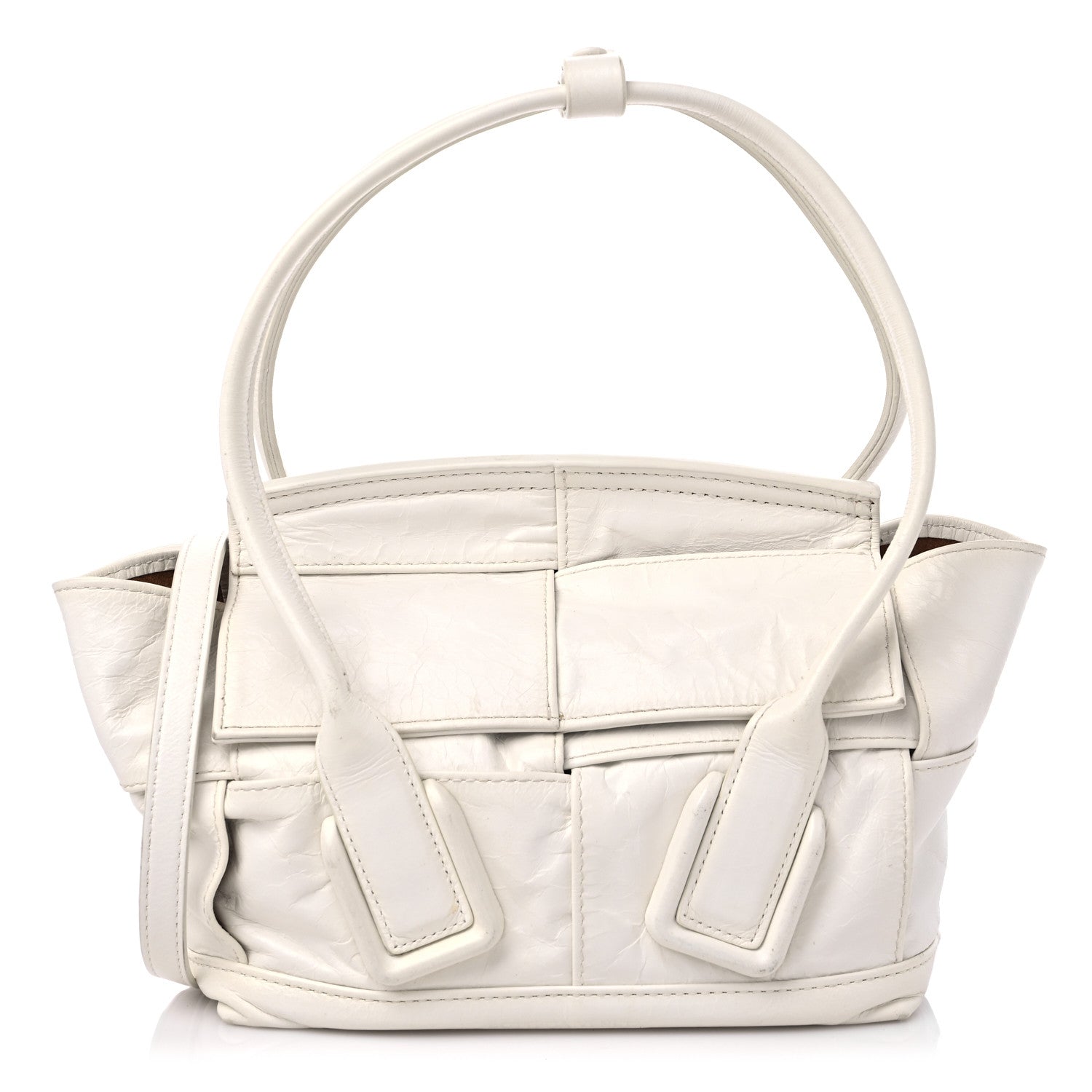 Bottega Veneta Paper Calfskin Maxi Intrecciato Mini Arco Slouch Plaster 1 of 13