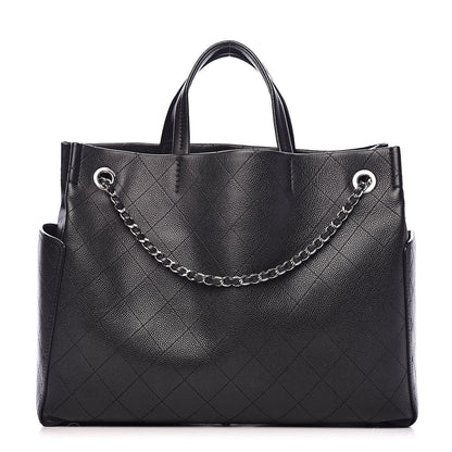Chanel Grained Calfskin CC Pocket Tote Black 1 of 10