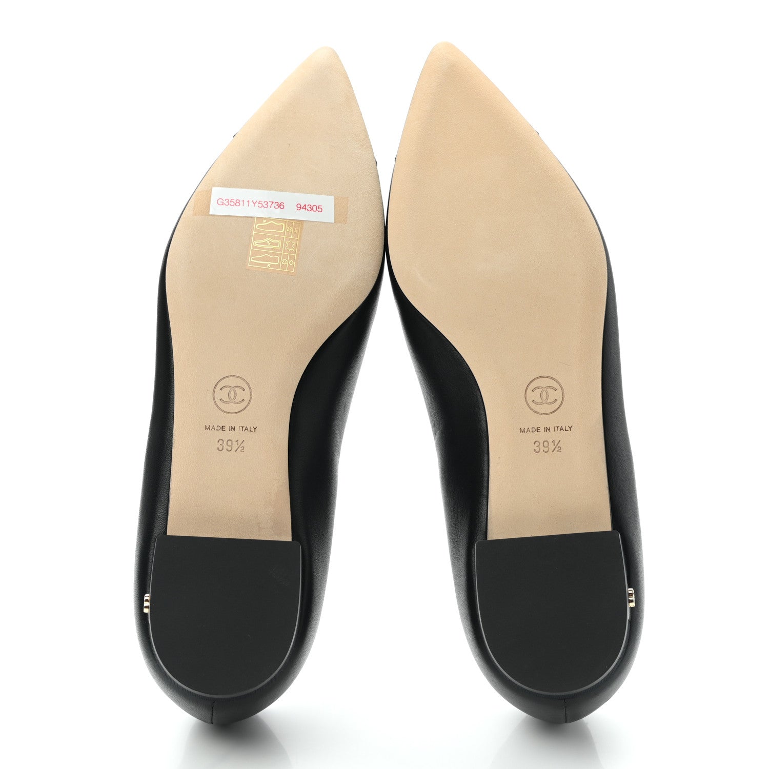 Chanel Lambskin Grosgrain Cap Toe Ballerina Flats 39.5 Black 5 of 10