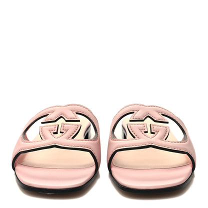 Gucci Cosmos Softy Calfskin Interlocking G Cut Out Slide Sandals 39 Pastel Pink 2 of 8