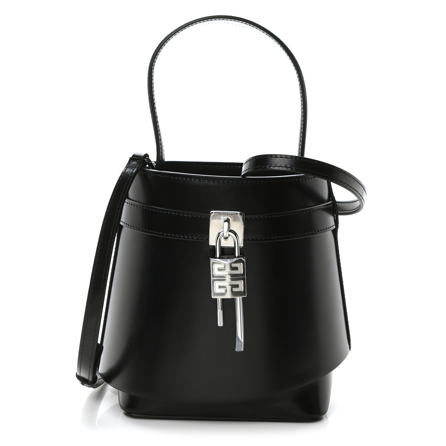 Givenchy Box Calfskin Shark Lock Bucket Bag Black 1 of 9