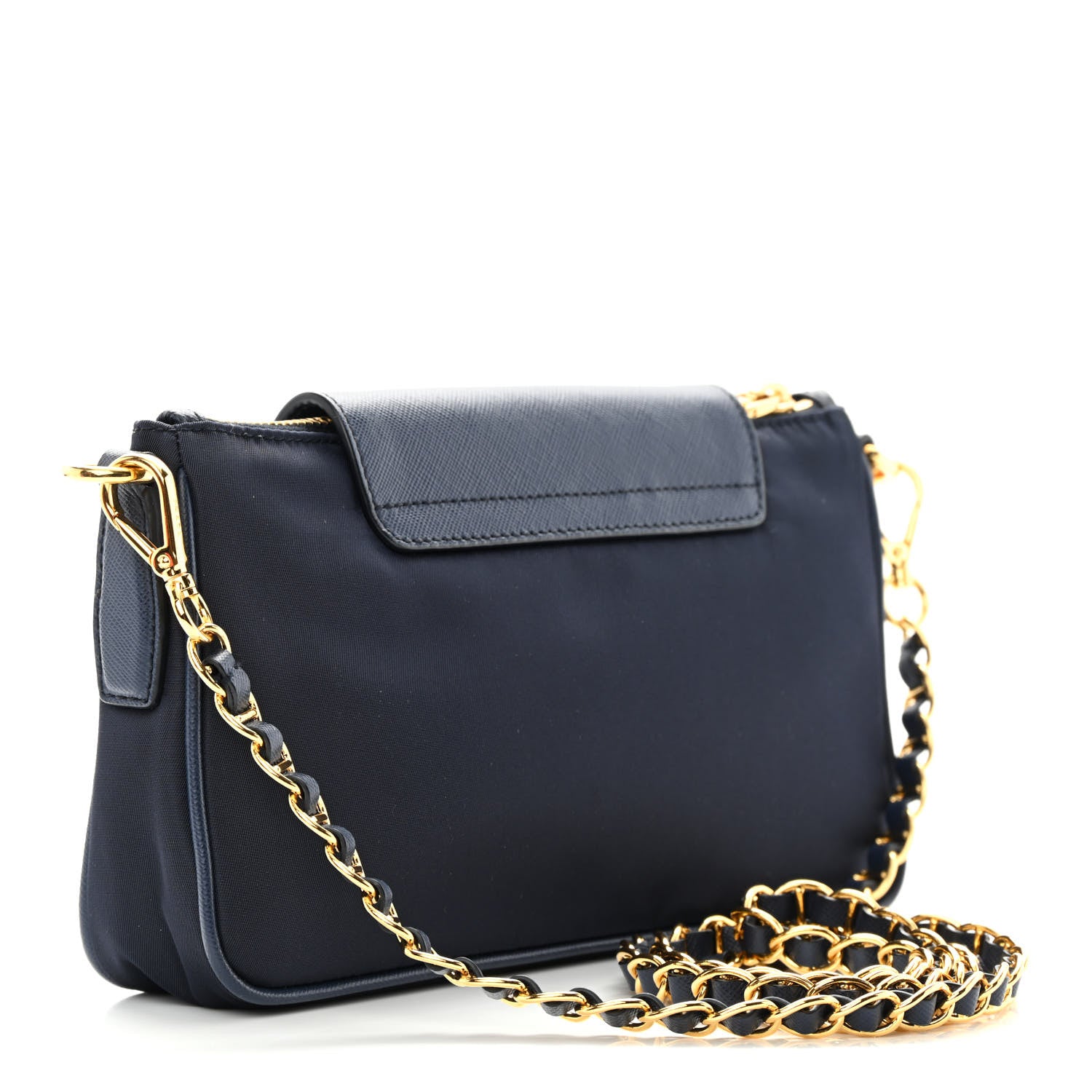 Prada Tessuto Nylon Saffiano Crossbody Bag Bleu 3 of 12