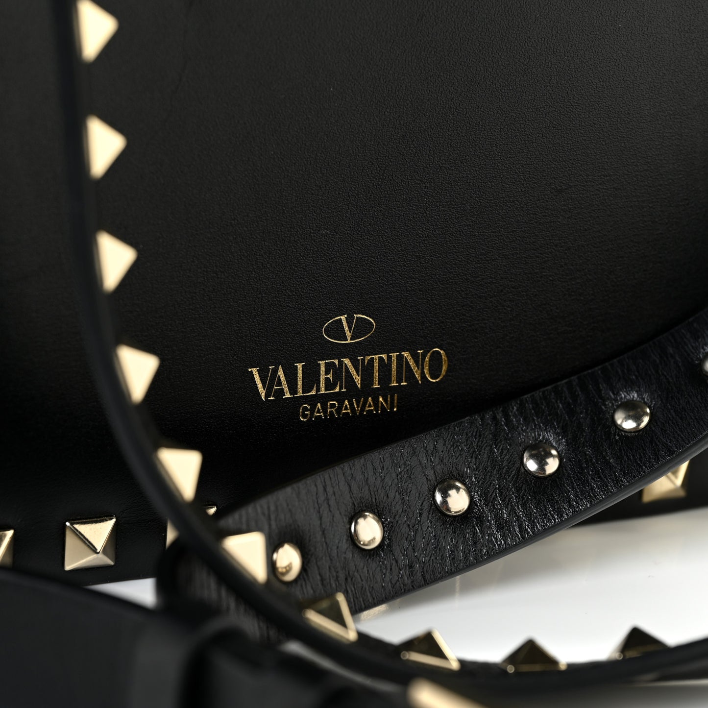 Vitello Rockstud Flip Lock Flap Messenger Black