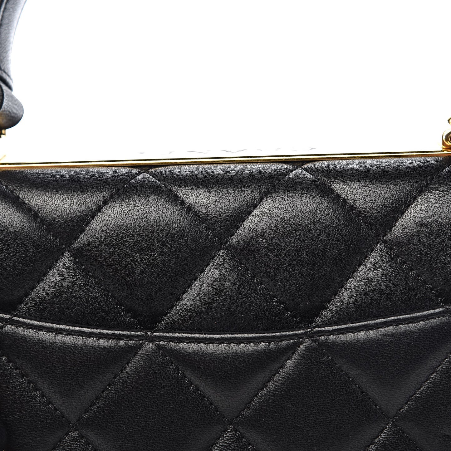 Lambskin Quilted Small Trendy CC Dual Handle Flap Bag Black