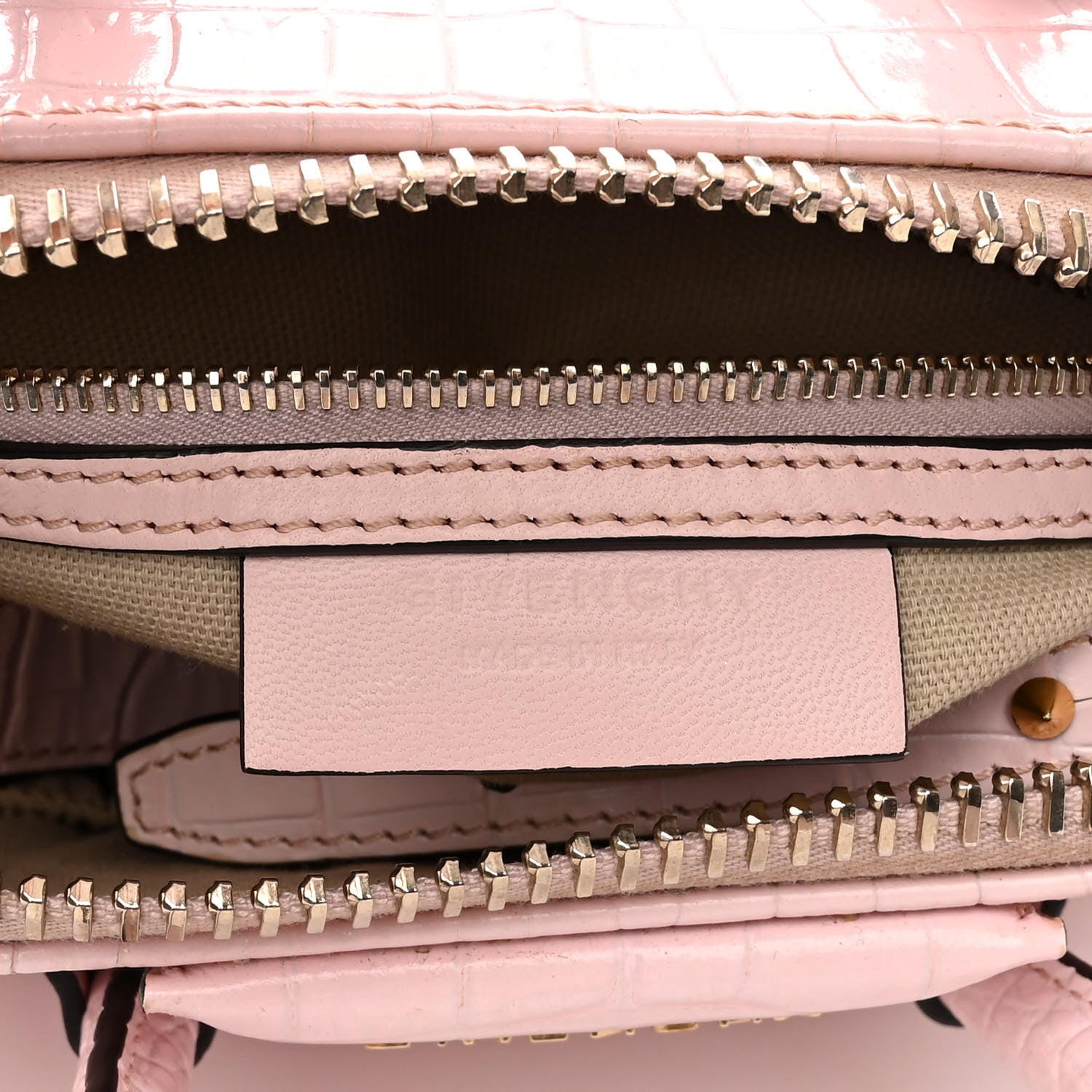 Givenchy Calfskin Crocodile Embossed Mini Antigona Pink 6 of 13