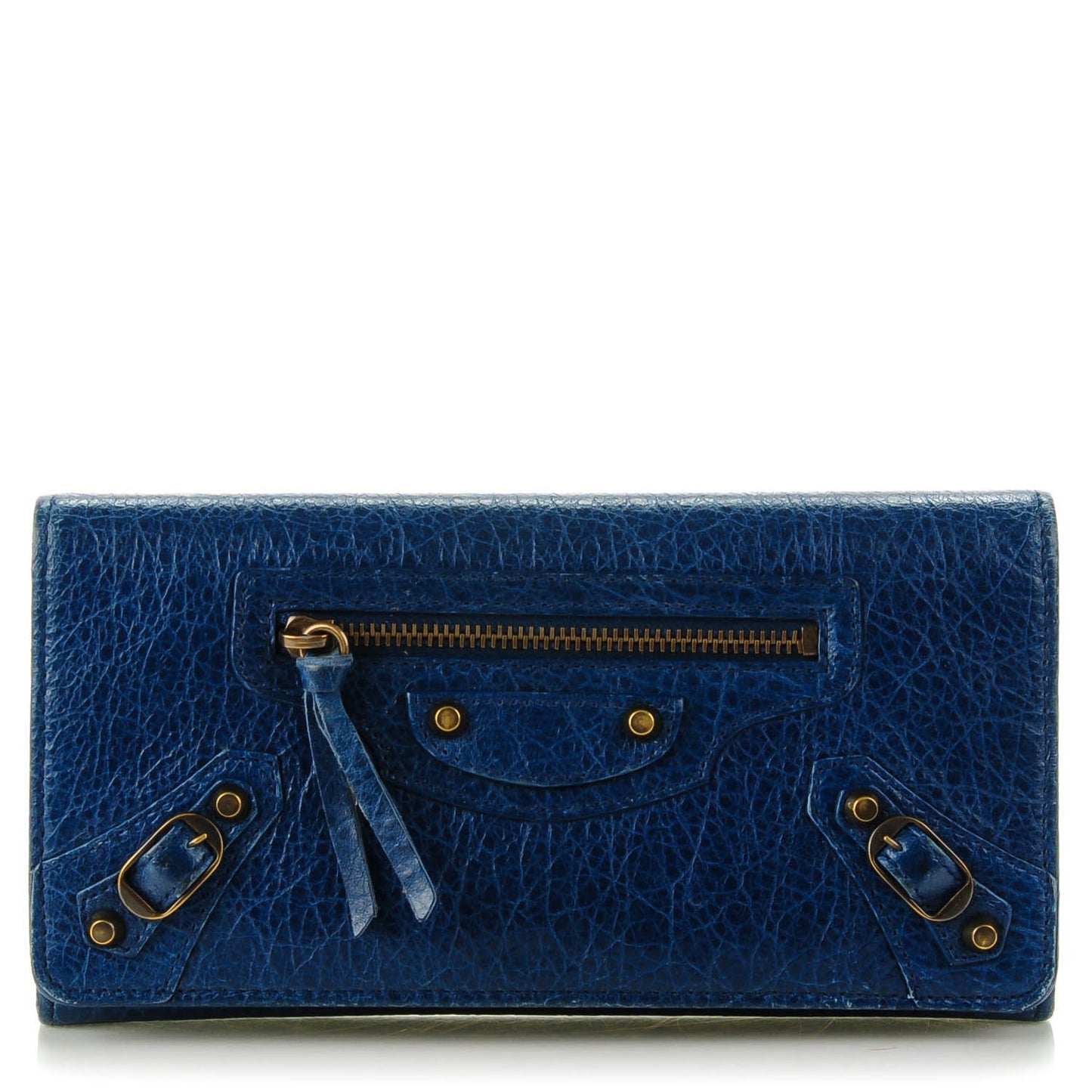 Agneau Classic Hardware Money Wallet Bleu Mineral