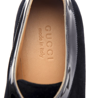 Gucci Velvet Patent Mens Reveille L'Amour Dress Shoes 11 Black 8 of 10
