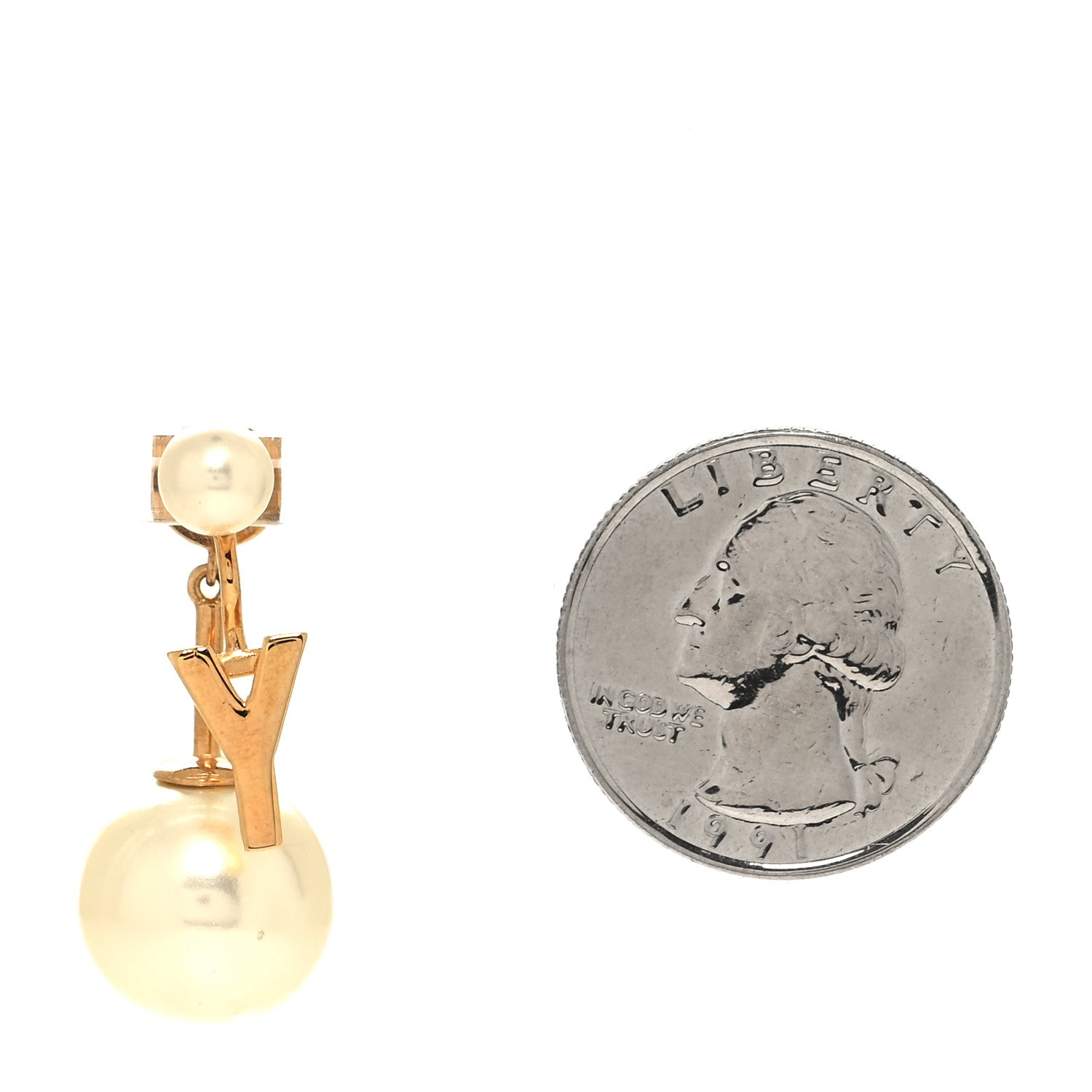 Christian Dior Pearl My ABCDior Y Tribale Earring Gold 2 of 4
