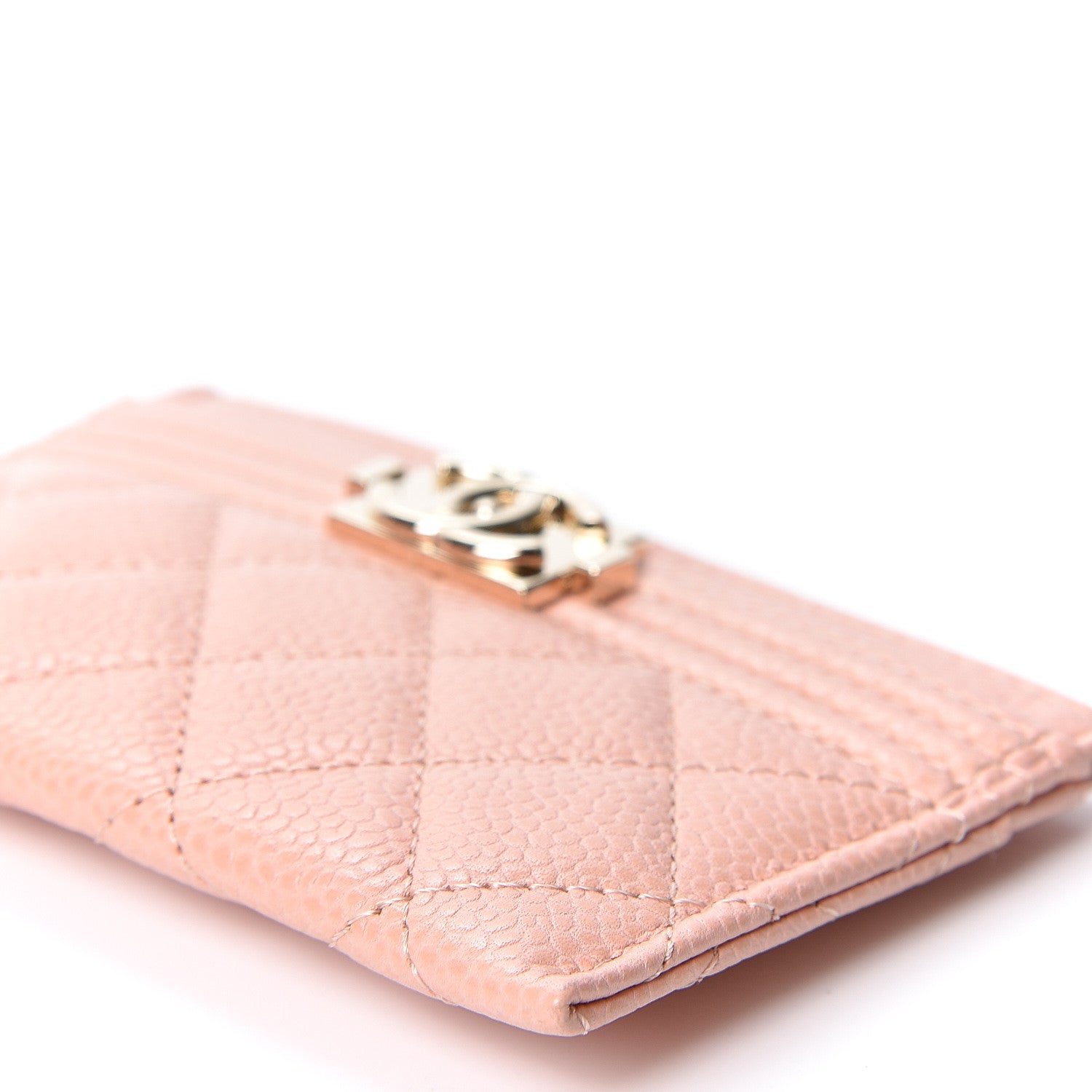 Chanel Caviar Quilted Boy Card Holder Light Pink 9 of 10