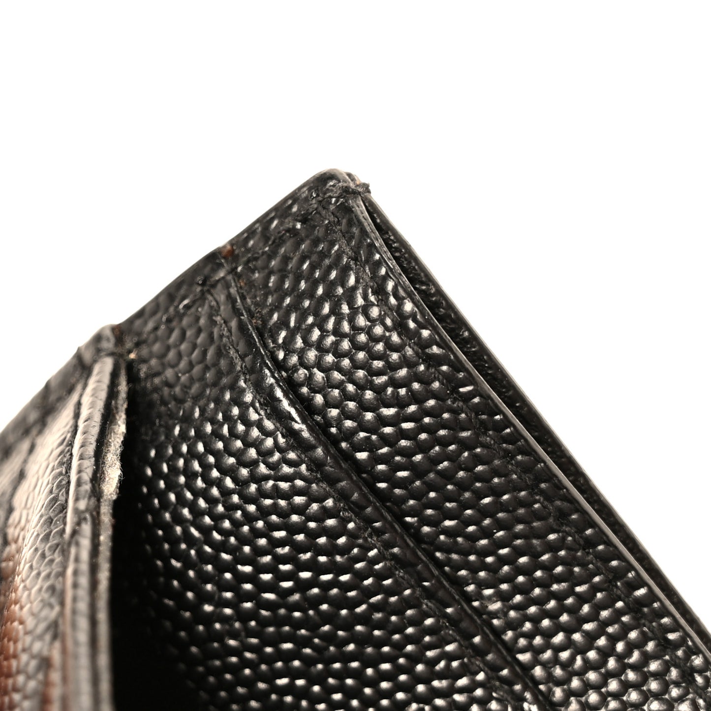 Grain De Poudre Matelasse Chevron Monogram Credit Card Case Black