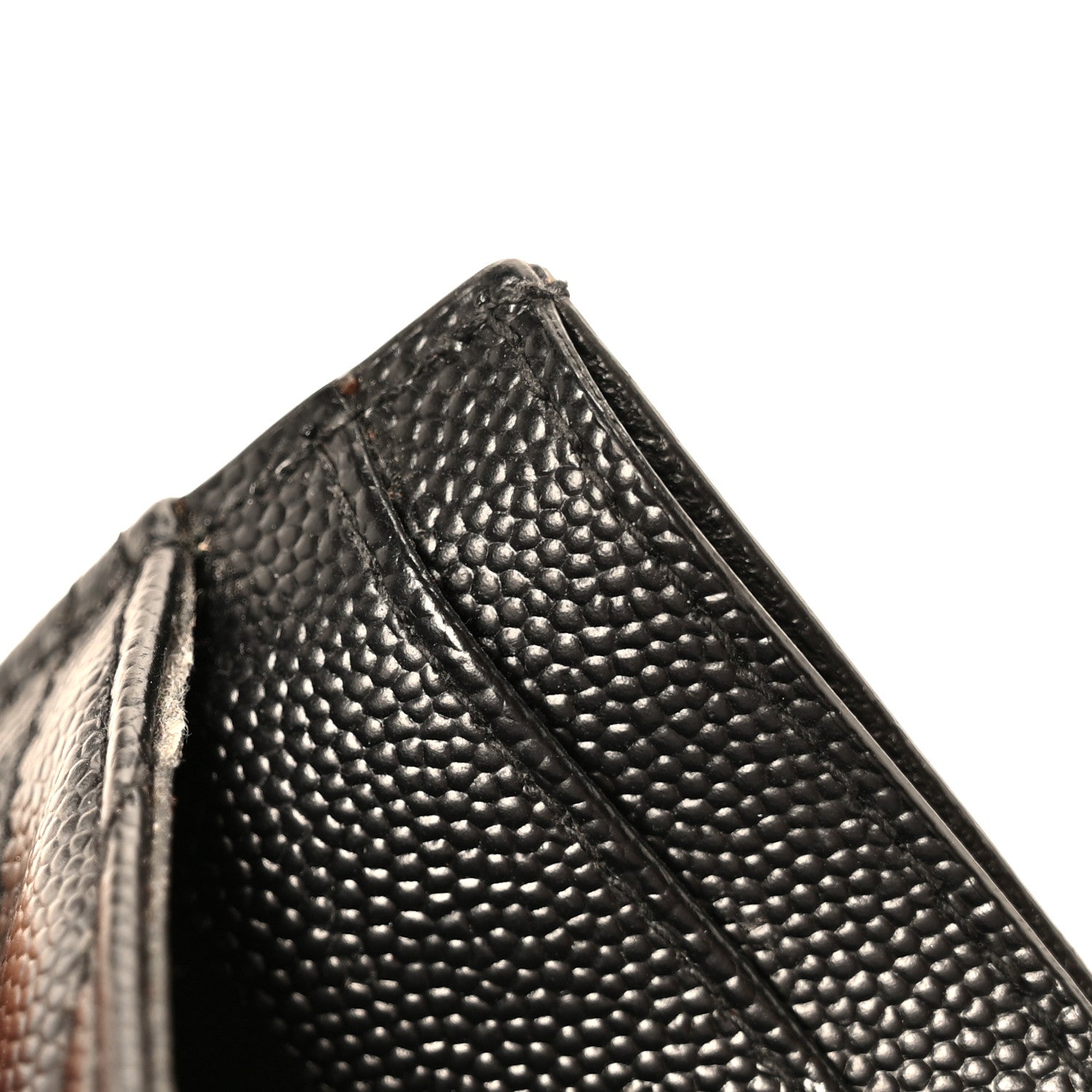 Saint Laurent Grain De Poudre Matelasse Chevron Monogram Credit Card Case Black 9 of 10