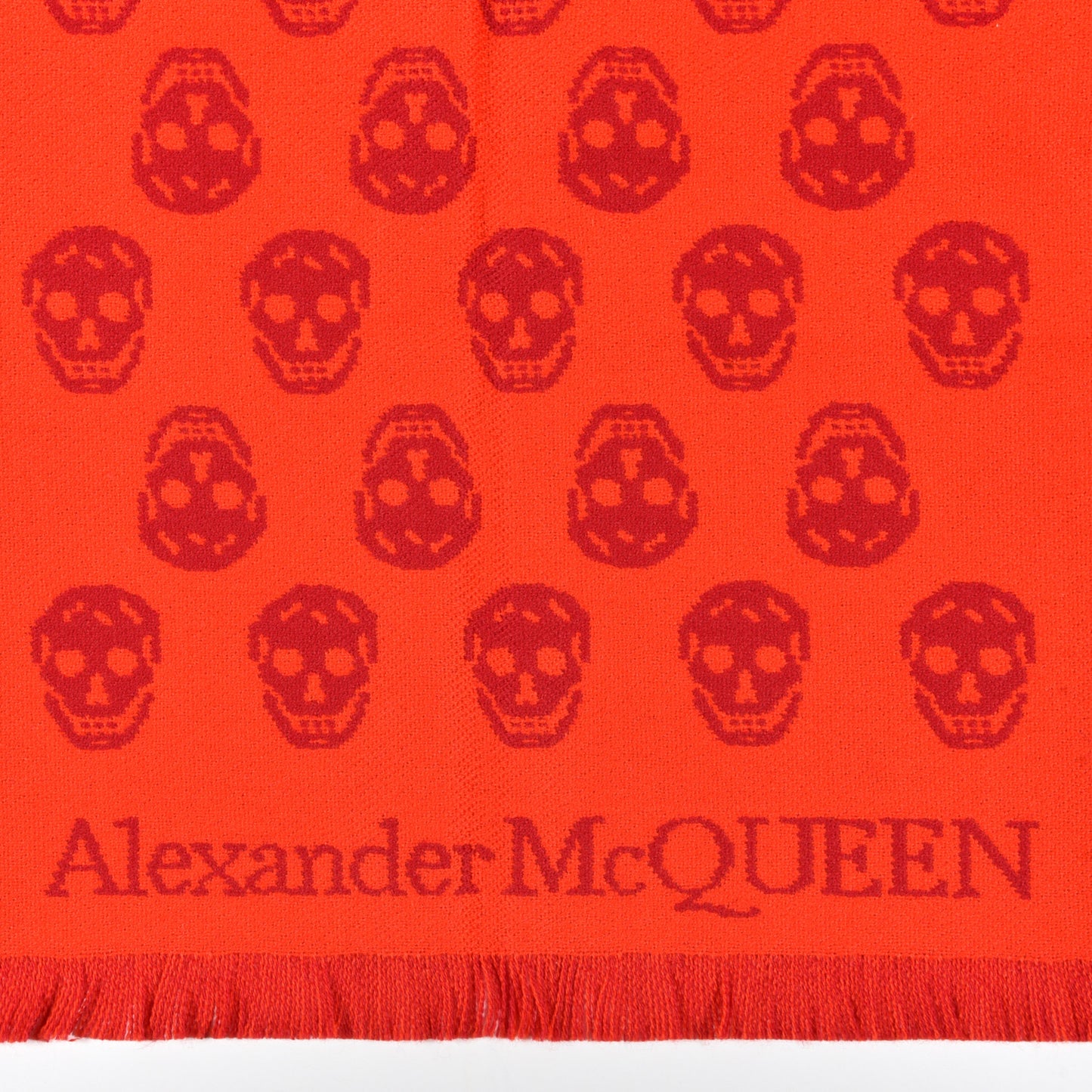 Wool Reversible Upside Down Skull Scarf Red Bordeaux
