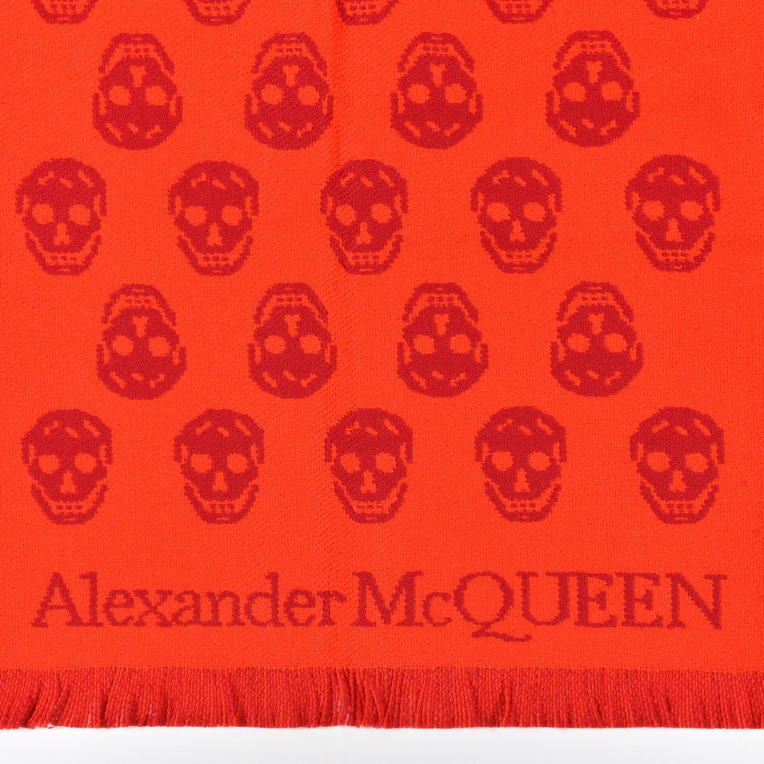 Alexander McQueen Wool Reversible Upside Down Skull Scarf Red Bordeaux 4 of 5