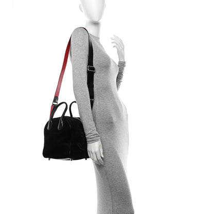 Christian Louboutin Suede Calfskin Small Marie Jane Top Handle Black 2 of 10