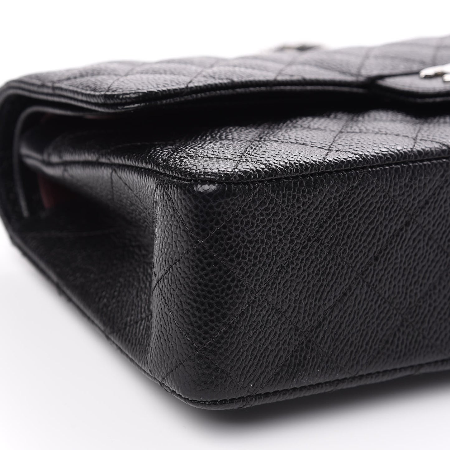 Caviar Quilted Medium Double Flap Black