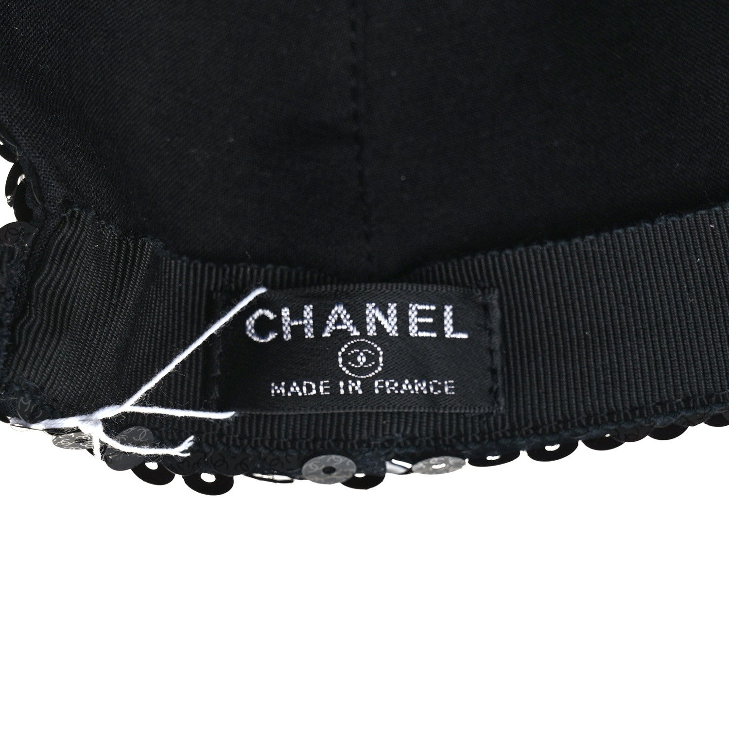 Chanel Sequin Embellished CC Baseball Cap Hat Black 8 of 8