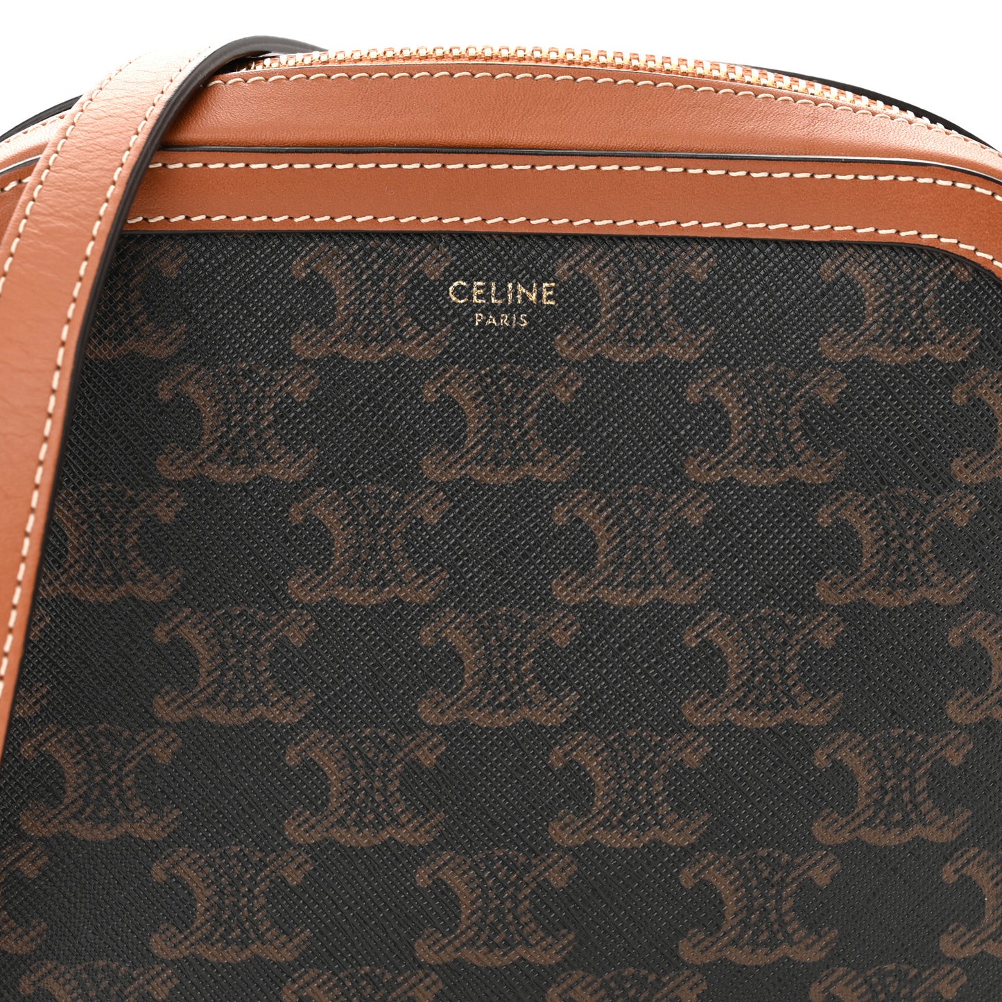 Triomphe Canvas Small Camera Bag Tan