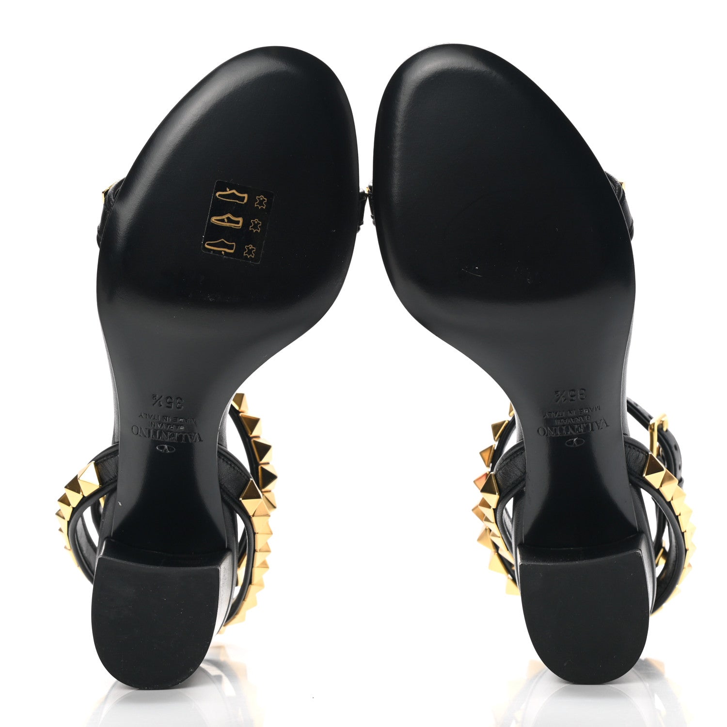 Valentino Garavani Calfskin Rockstud No Limit 60mm Sandals 35.5 Black 5 of 8